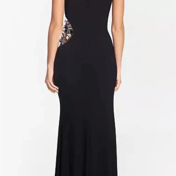 XSCAPE One-Shoulder Broken-Mirror Detail Gown Size 14 NWT - Picture 2 of 6